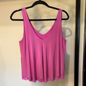 Hot Pinkish-Purple V-Neck Flow Tank Top